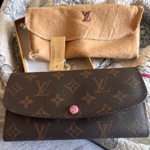 Louis Vuitton Classic Monogram Wallet with Pink Accent